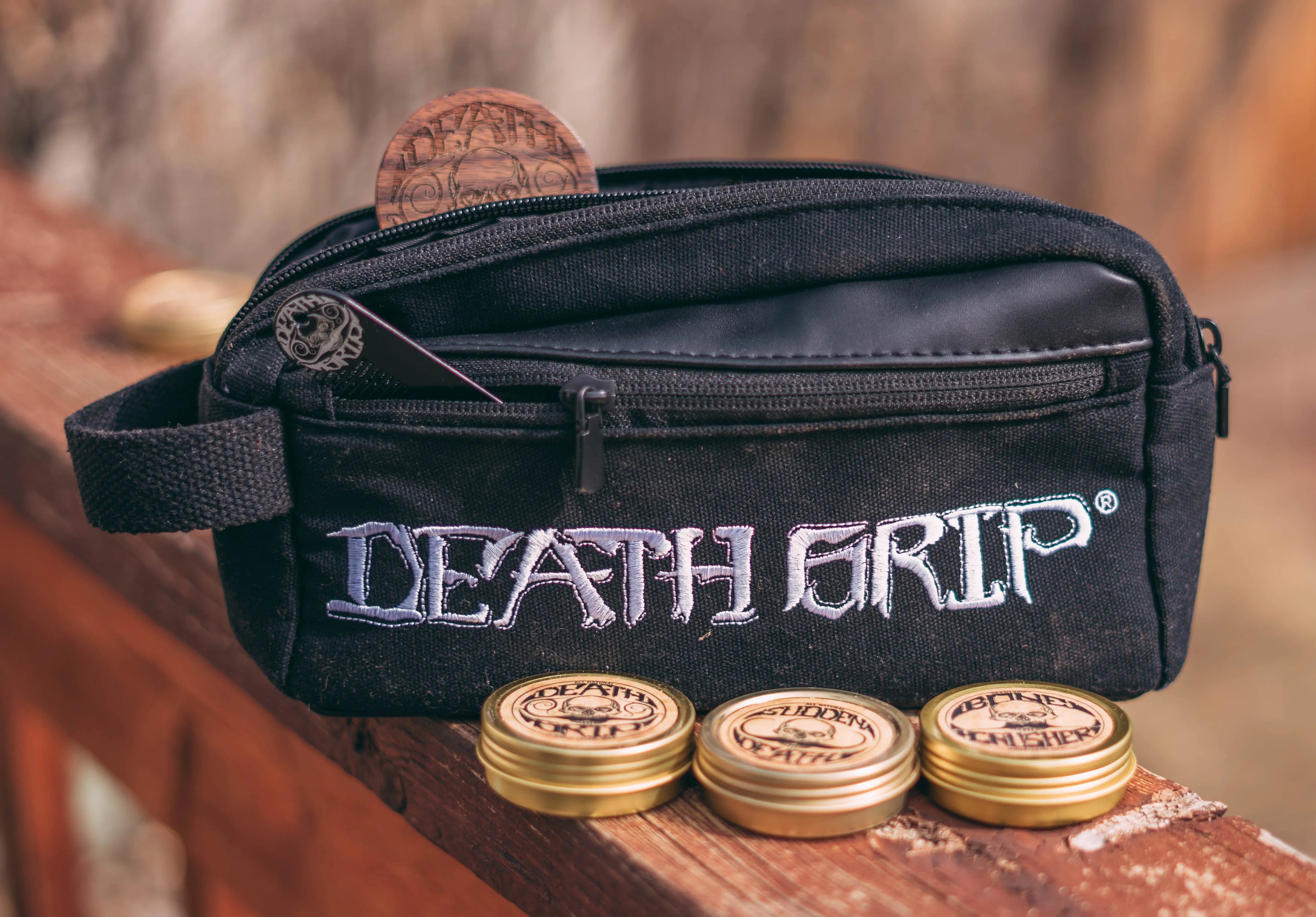 Small Death Grip Men's Grooming Mustache & Beard Travel Kit Bag (5 Counts)