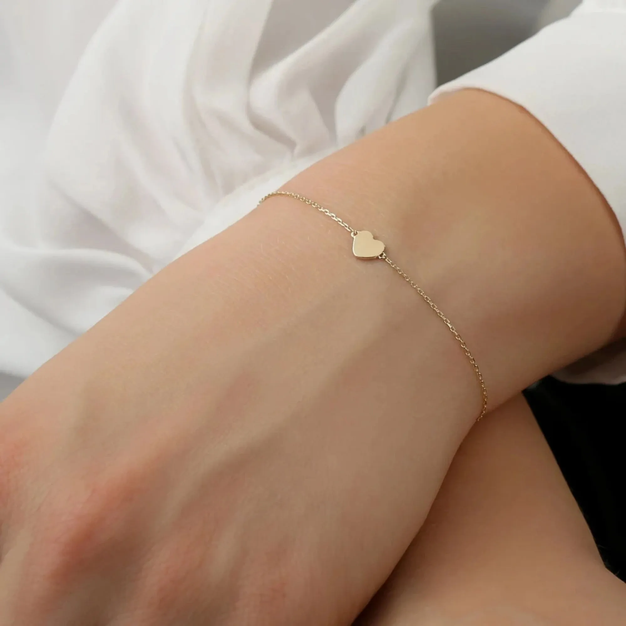 Solid Gold Heart Bracelet, Sienna
