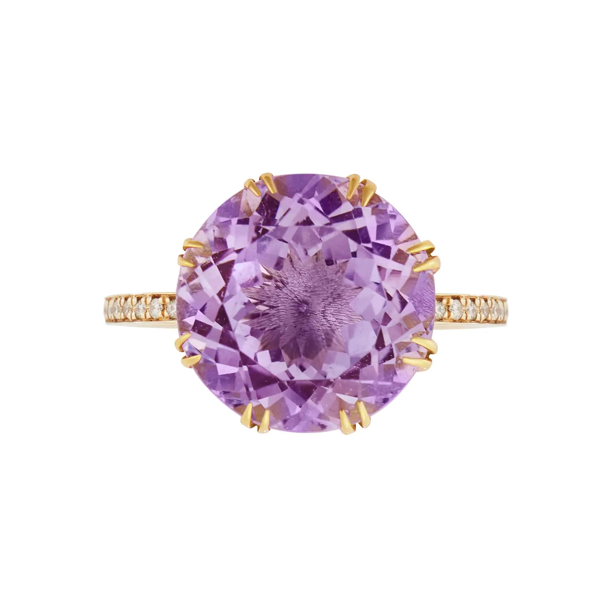 Solitaire Crown Ring Pink Amethyst