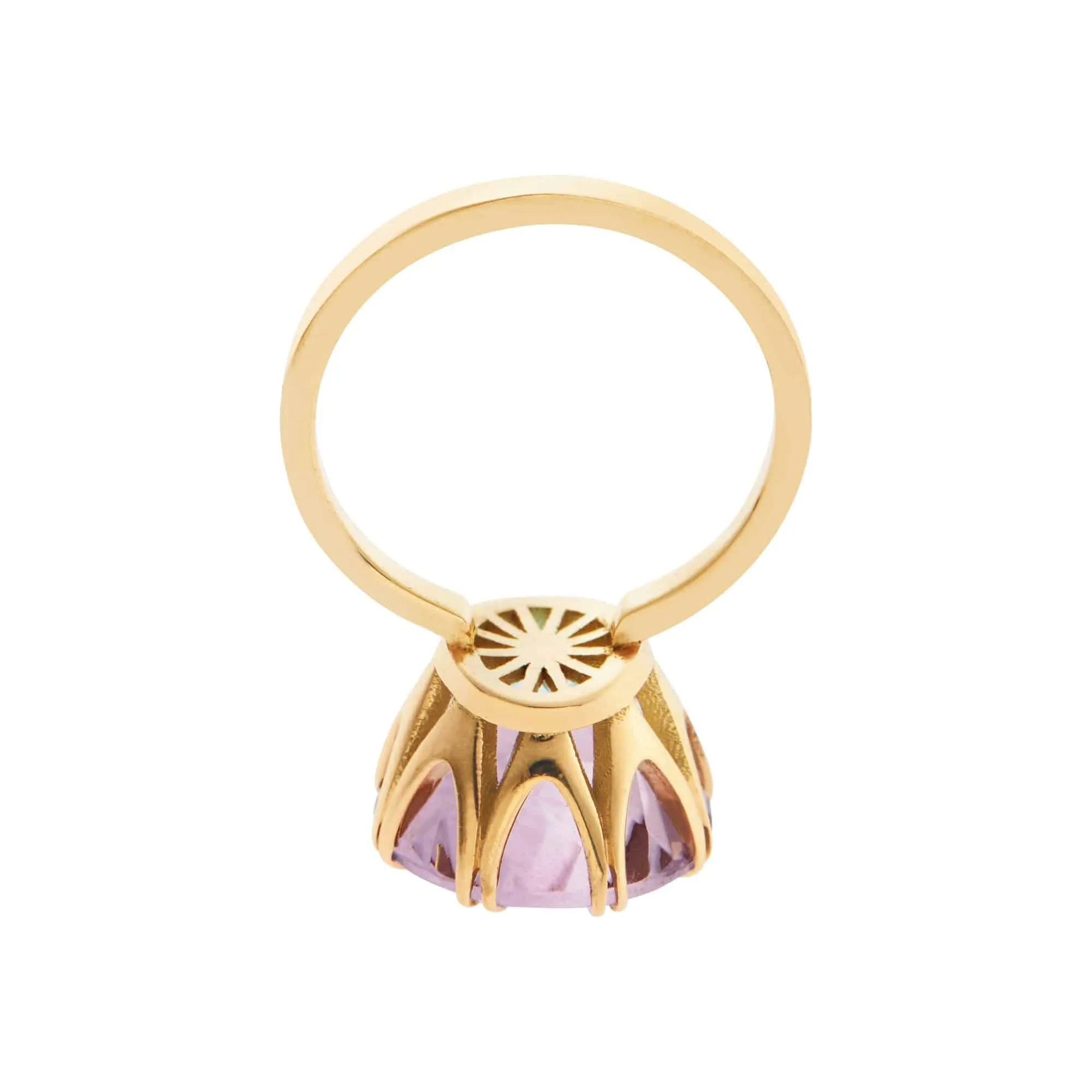 Solitaire Crown Ring Pink Amethyst