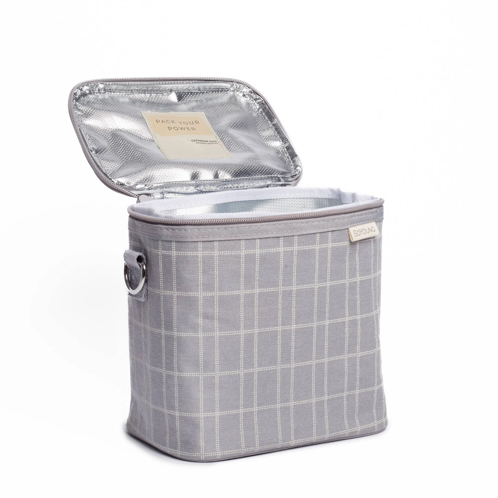 SoYoung - Light Grey Grid Petite Lunch Poche