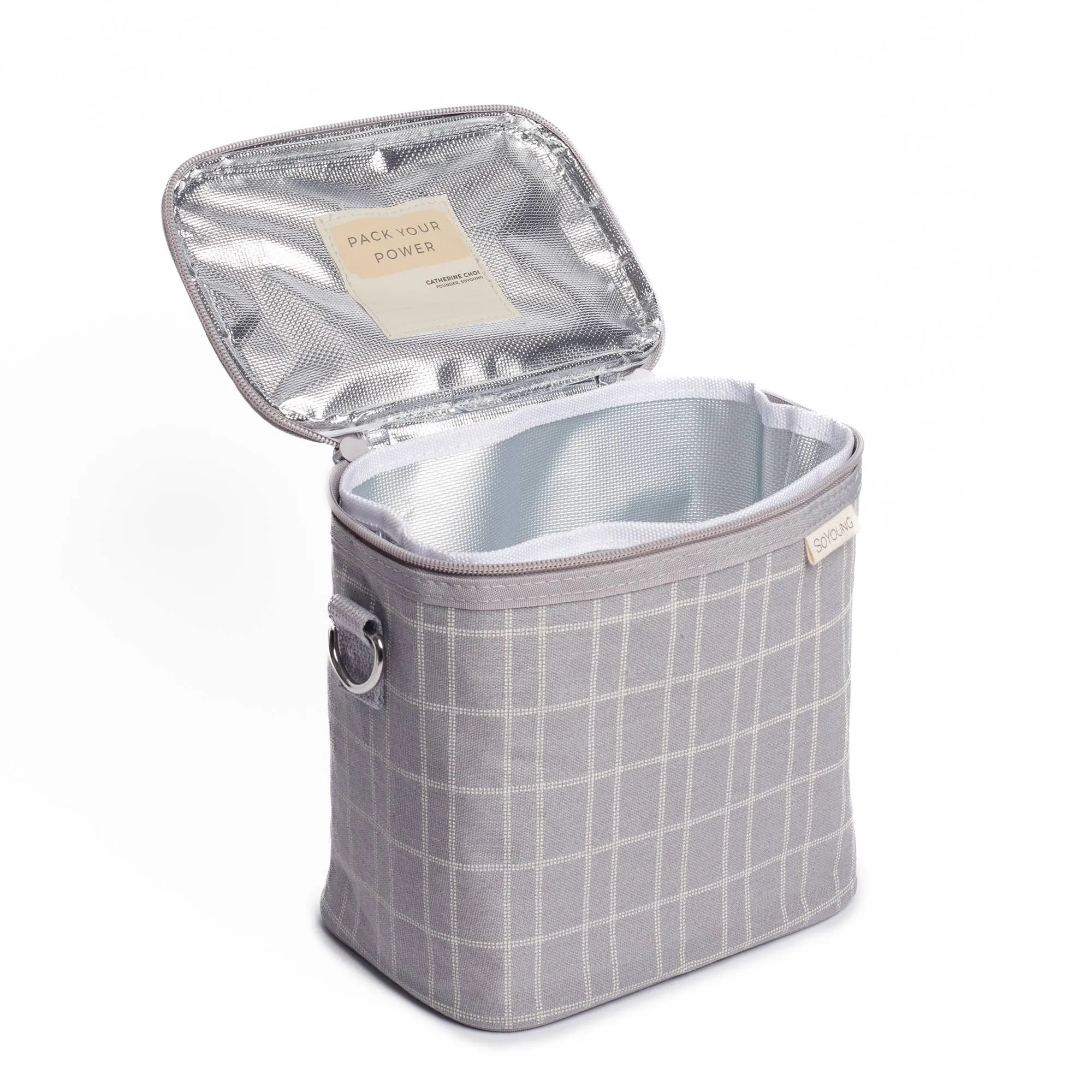 SoYoung - Light Grey Grid Petite Lunch Poche