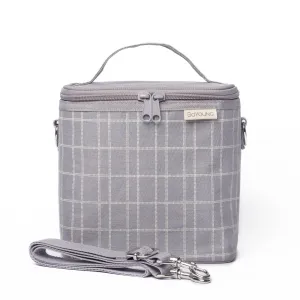 SoYoung - Light Grey Grid Petite Lunch Poche