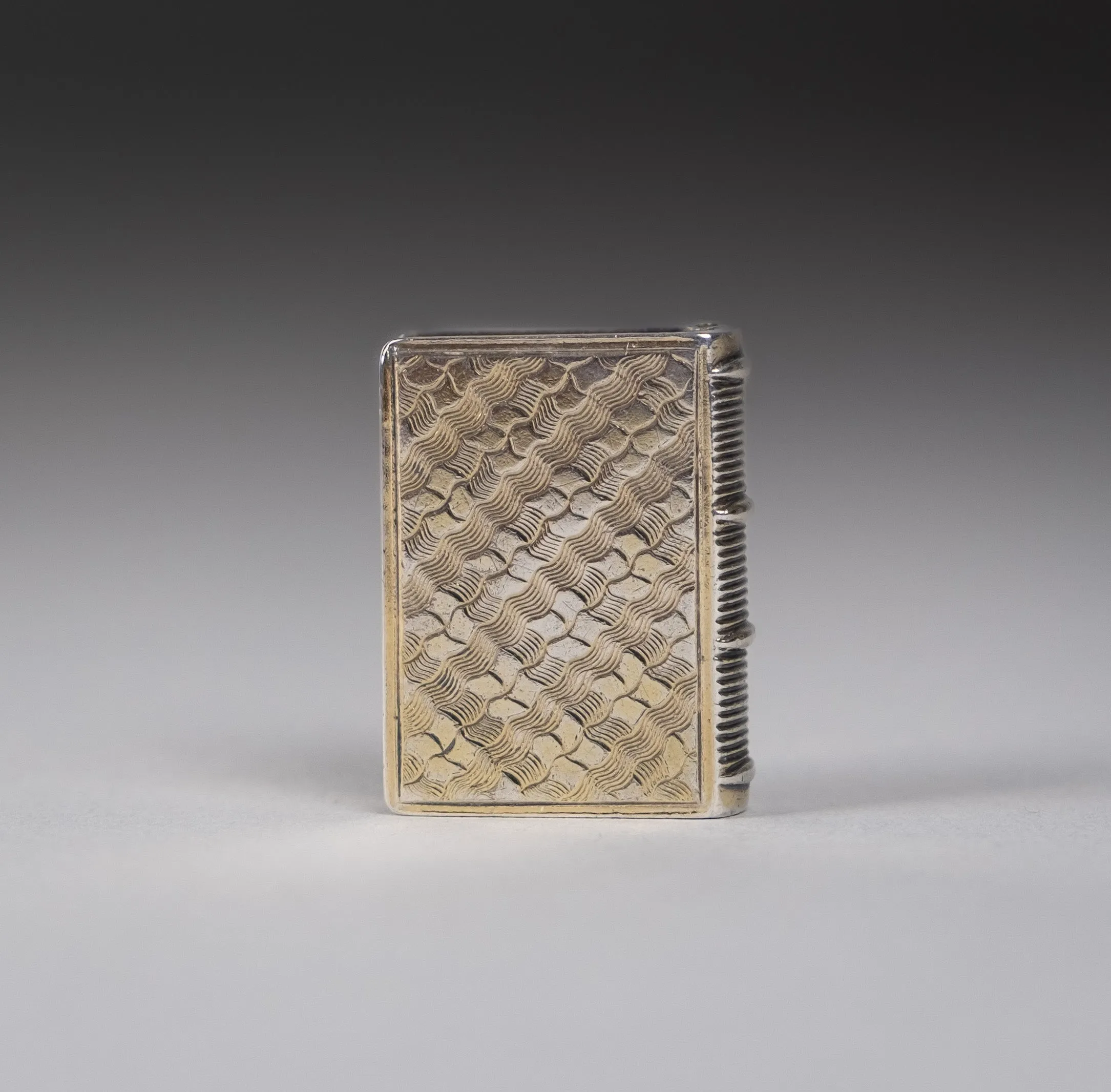 Sterling Silver Gilt Book Vinaigrette by Taylor and Perry, Birmingham, 1831.