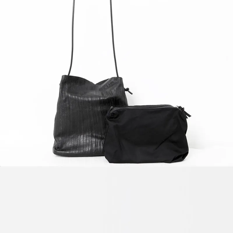 Stylish Womens Black Leather Crossbody Tote Purse Shoulder Bags for Women