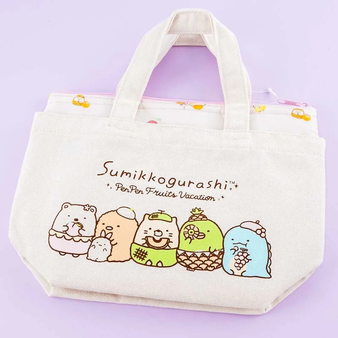 Sumikko Gurashi Friendship Canvas Tote Bag With Insulated Pouch