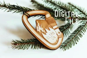 SVG and AI Digital Carabiner Ornament Climber Ornament
