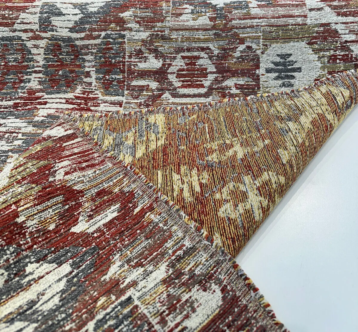Swavelle Upholstery Tahoma Flame Vintage Inspired Chenille Fabric By The Yard