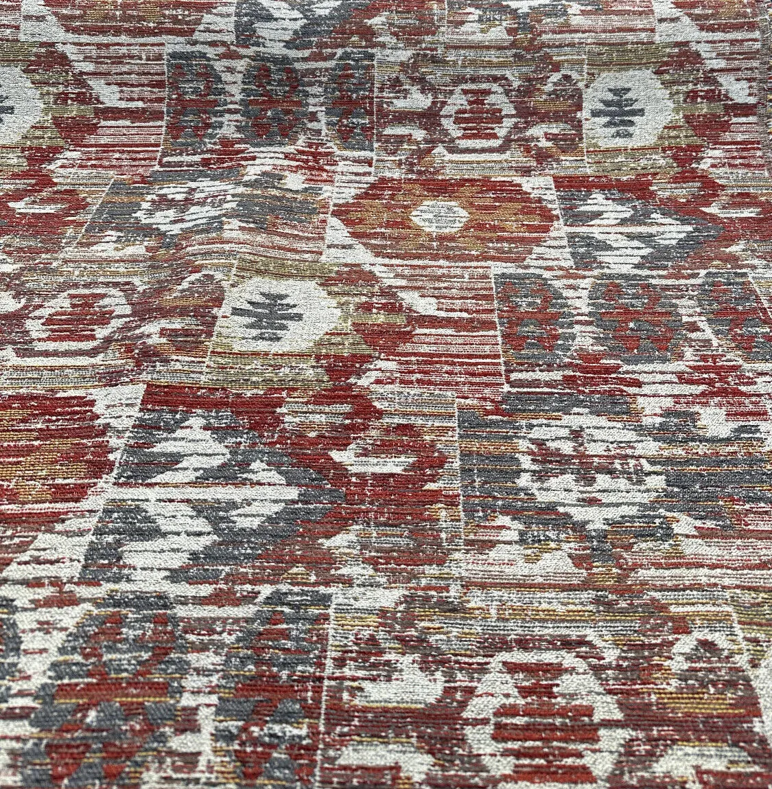 Swavelle Upholstery Tahoma Flame Vintage Inspired Chenille Fabric By The Yard