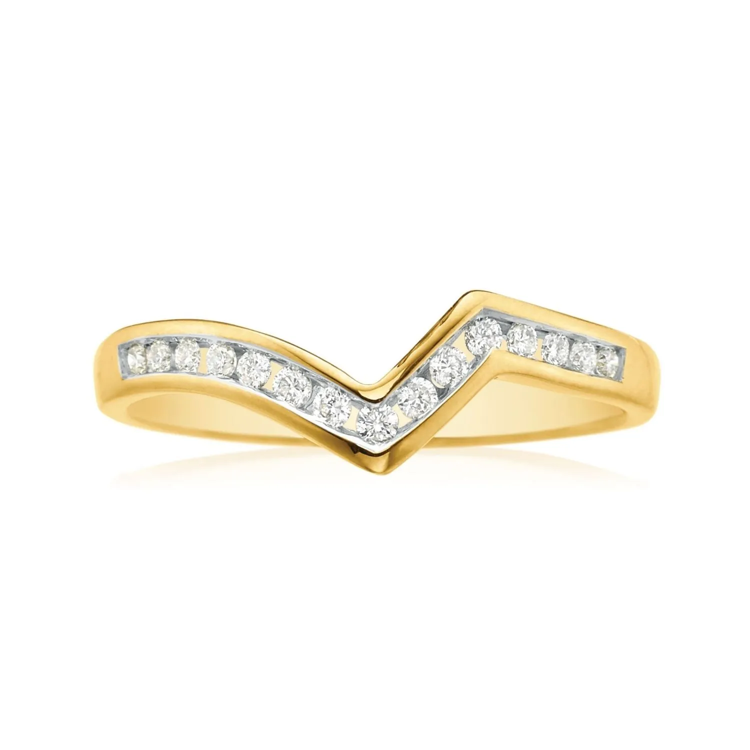 Tango 9ct Yellow Gold Round Cut 0.15 Carat tw Diamond Ring