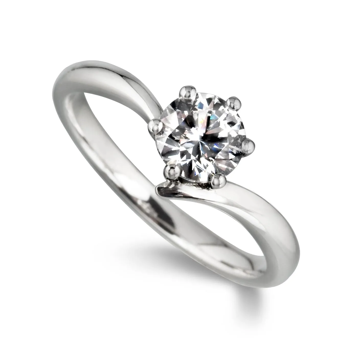 The Akilina Ring | Round Lab Diamond Asymmetrical Engagement Solitaire