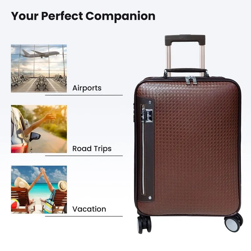 The Clownfish 20inch PVC Cabin Trolley Bag - Durable & Lightweight | TSA Lock | 40L | Brown