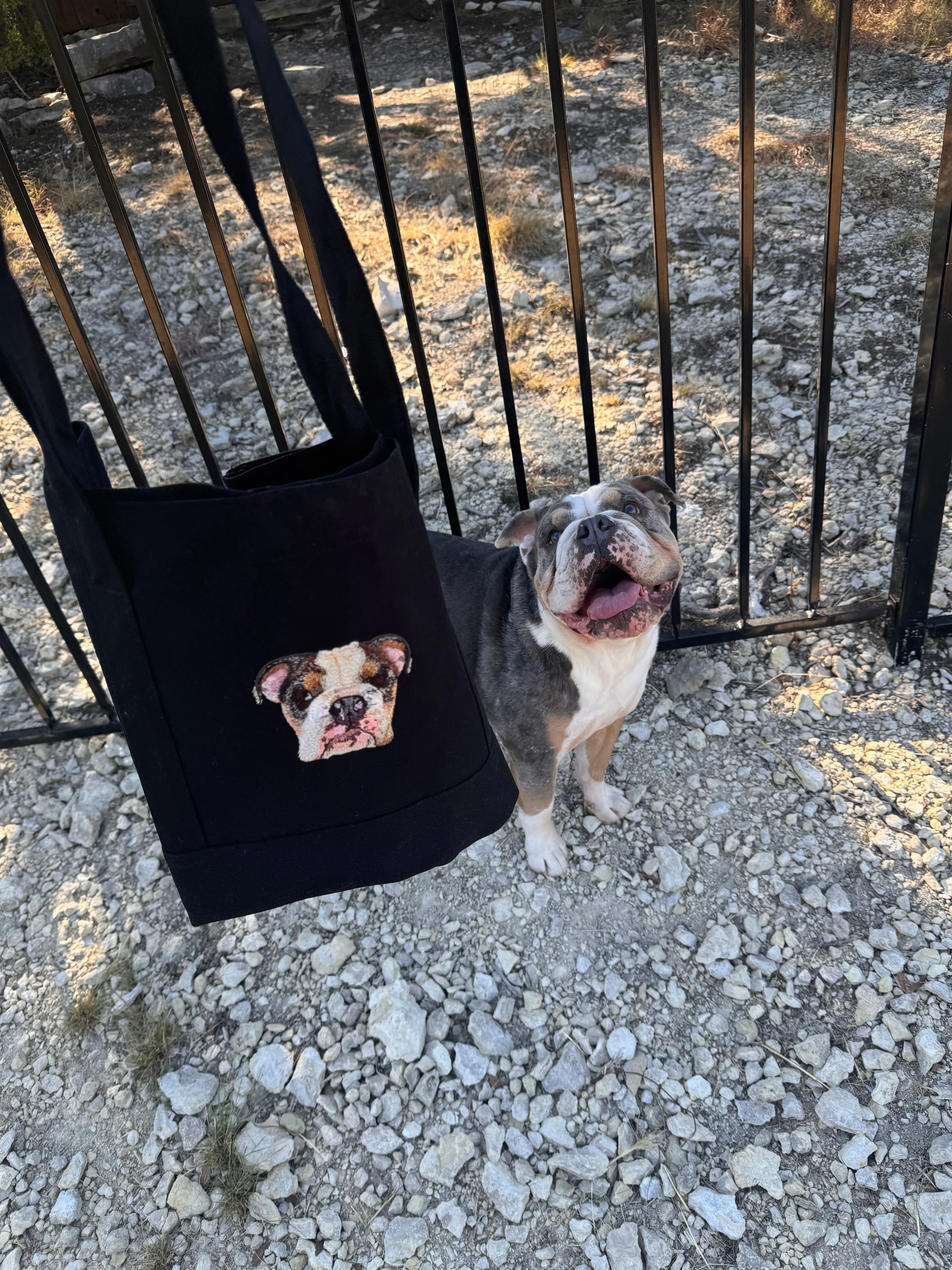 The Custom Embroidered Black Tote