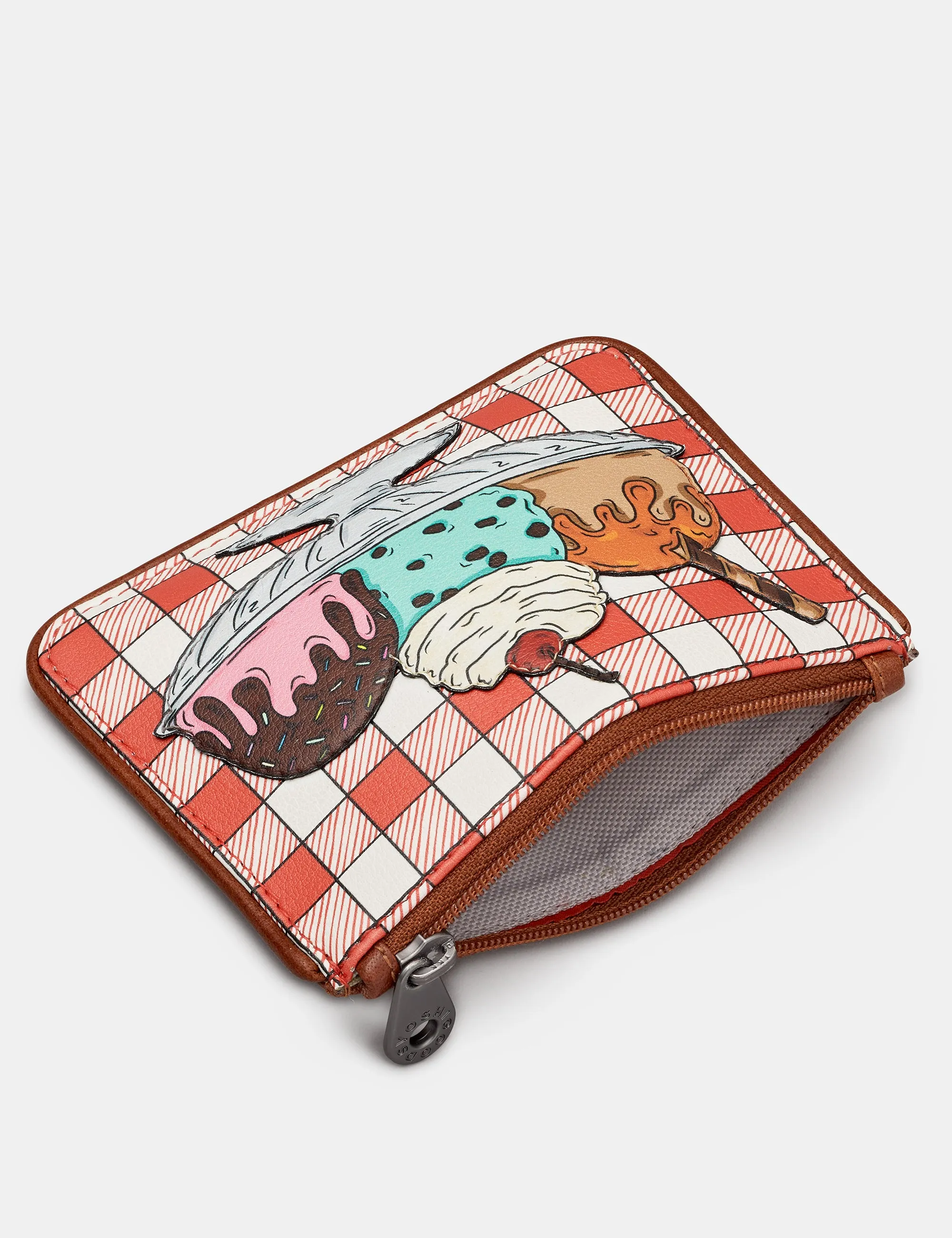 Three Scoops Zip Top Leather Purse
