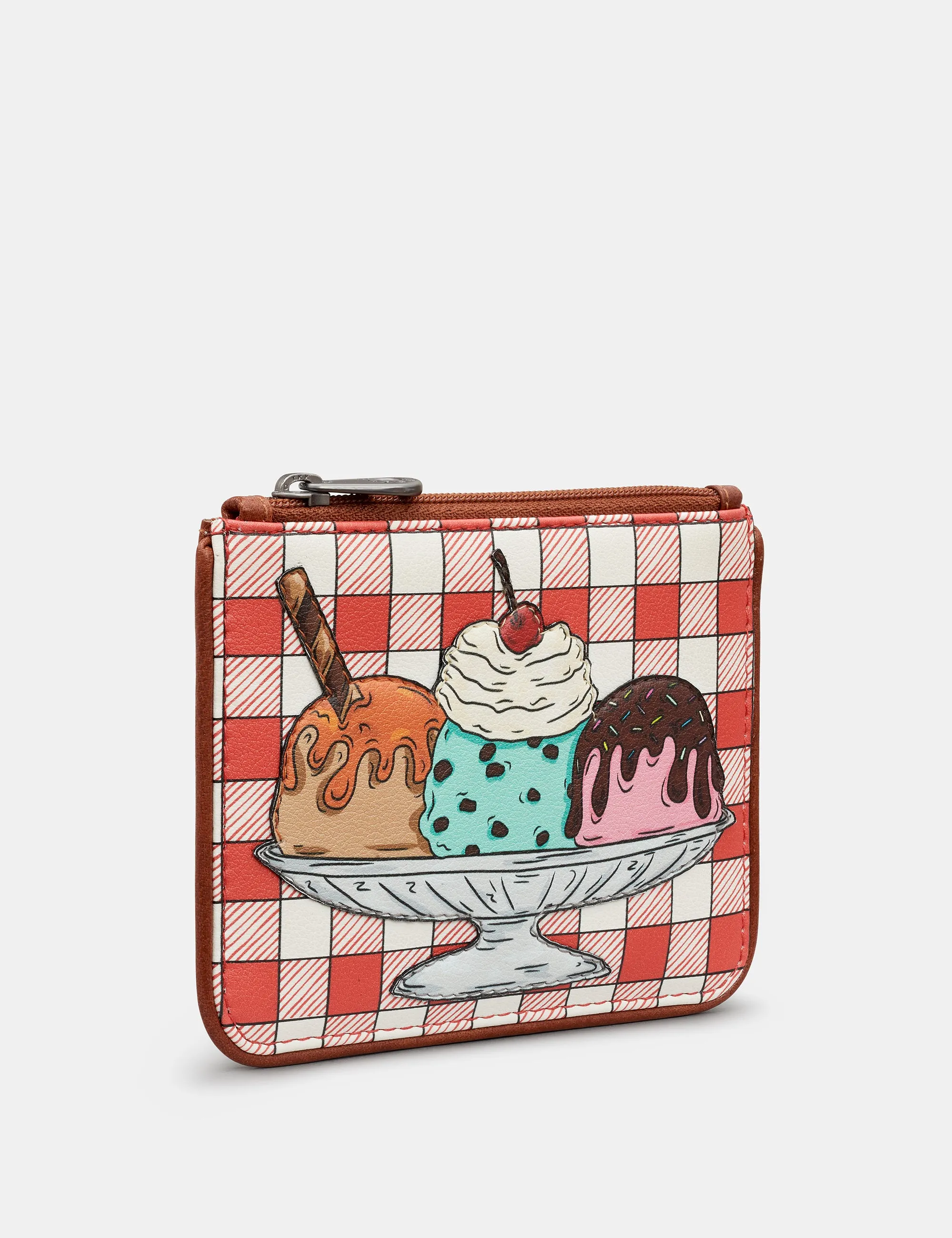 Three Scoops Zip Top Leather Purse