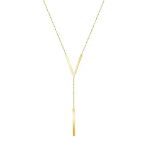 V-shaped Titanium Steel Chain Necklace with Letter Pendant