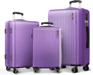 Vacay 3pc Suitcase Set in Lavender