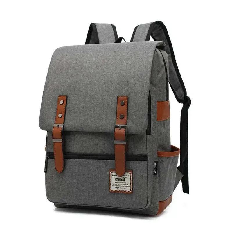 Vintage Canvas 16" Laptop Travel Backpack | Unisex Retro School Bag | BBP013