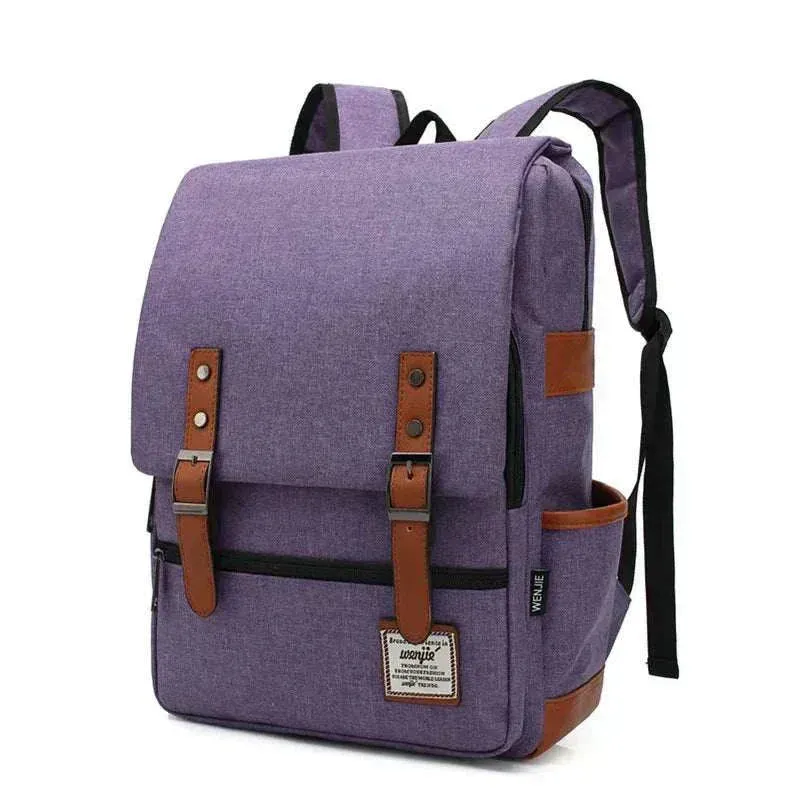 Vintage Canvas 16" Laptop Travel Backpack | Unisex Retro School Bag | BBP013