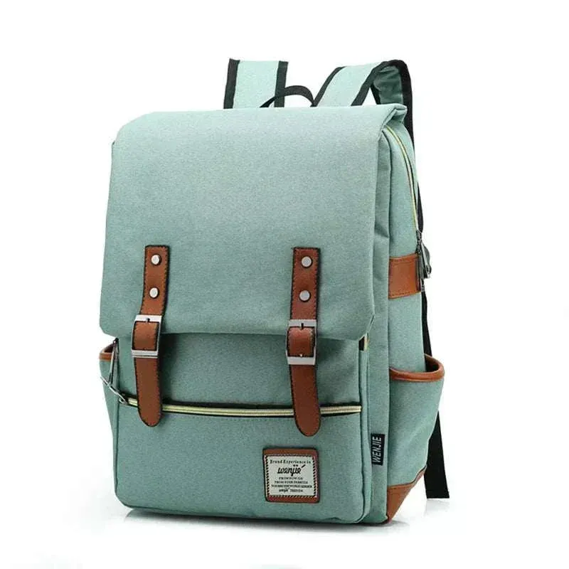 Vintage Canvas 16" Laptop Travel Backpack | Unisex Retro School Bag | BBP013