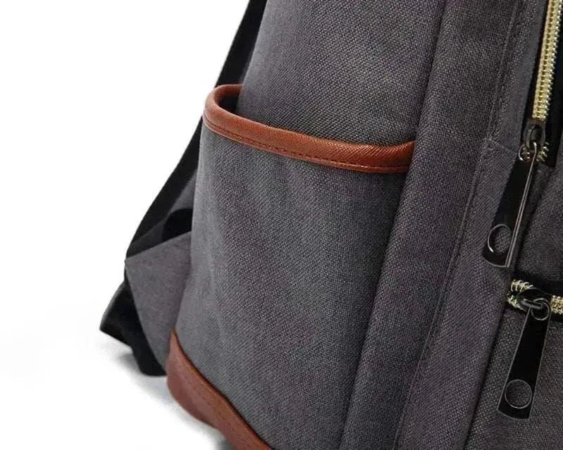 Vintage Canvas 16" Laptop Travel Backpack | Unisex Retro School Bag | BBP013