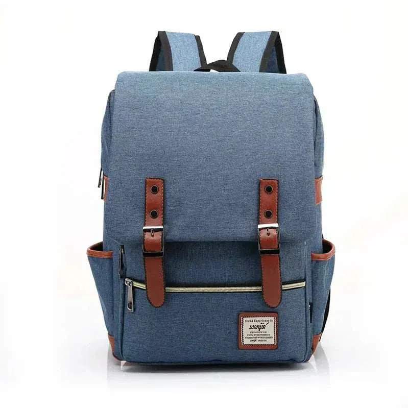 Vintage Canvas 16" Laptop Travel Backpack | Unisex Retro School Bag | BBP013