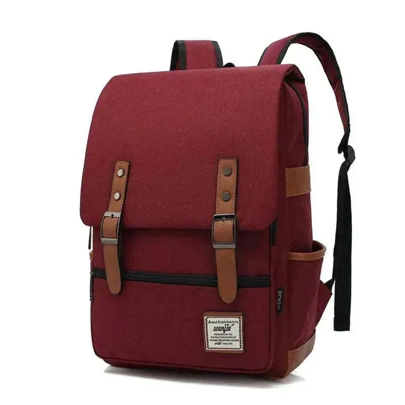 Vintage Canvas 16" Laptop Travel Backpack | Unisex Retro School Bag | BBP013