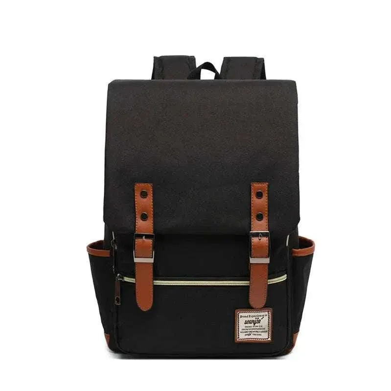 Vintage Canvas 16" Laptop Travel Backpack | Unisex Retro School Bag | BBP013