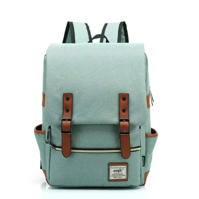 Vintage Canvas 16" Laptop Travel Backpack | Unisex Retro School Bag | BBP013
