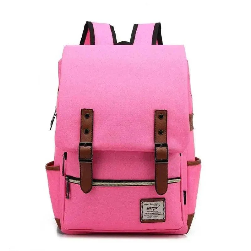 Vintage Canvas 16" Laptop Travel Backpack | Unisex Retro School Bag | BBP013