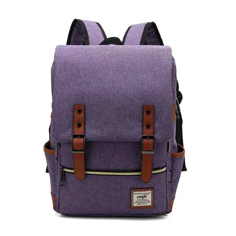 Vintage Canvas 16" Laptop Travel Backpack | Unisex Retro School Bag | BBP013