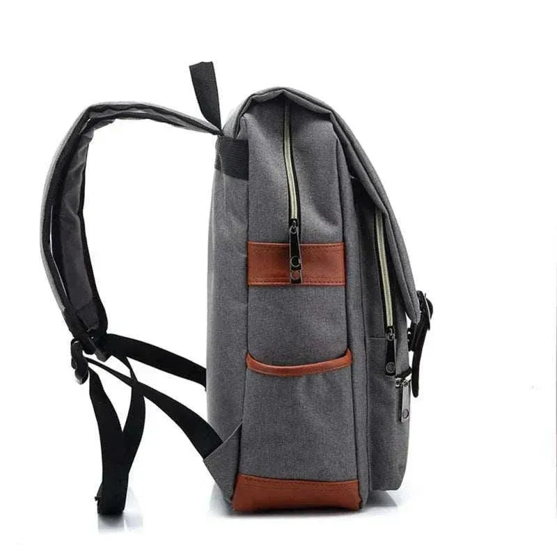 Vintage Canvas 16" Laptop Travel Backpack | Unisex Retro School Bag | BBP013