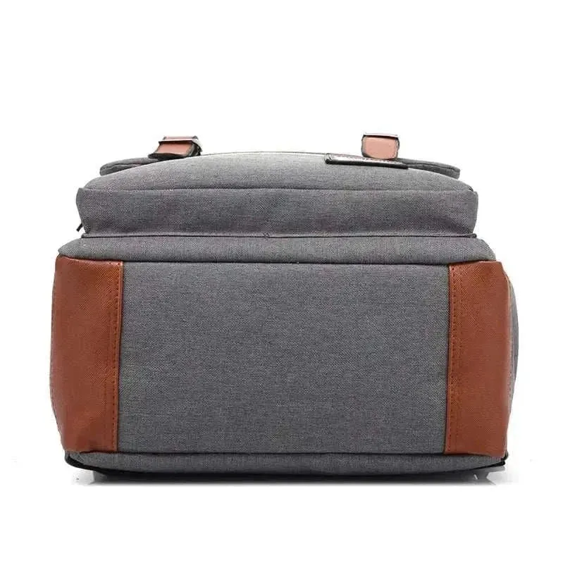 Vintage Canvas 16" Laptop Travel Backpack | Unisex Retro School Bag | BBP013