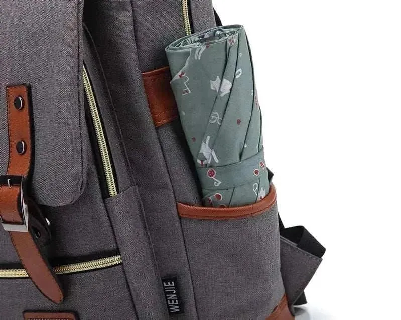 Vintage Canvas 16" Laptop Travel Backpack | Unisex Retro School Bag | BBP013