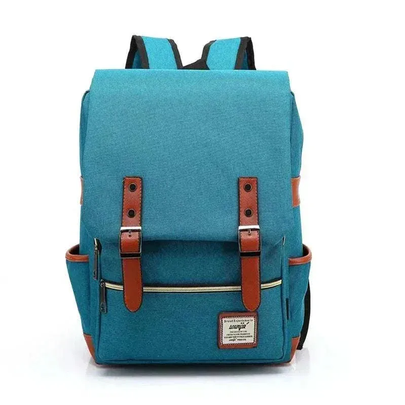 Vintage Canvas 16" Laptop Travel Backpack | Unisex Retro School Bag | BBP013