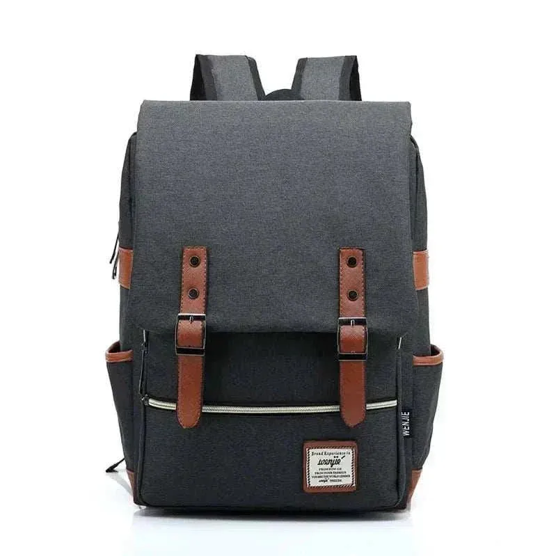 Vintage Canvas 16" Laptop Travel Backpack | Unisex Retro School Bag | BBP013