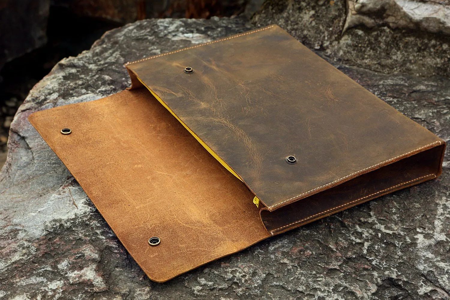 Vintage leather document holder case bag