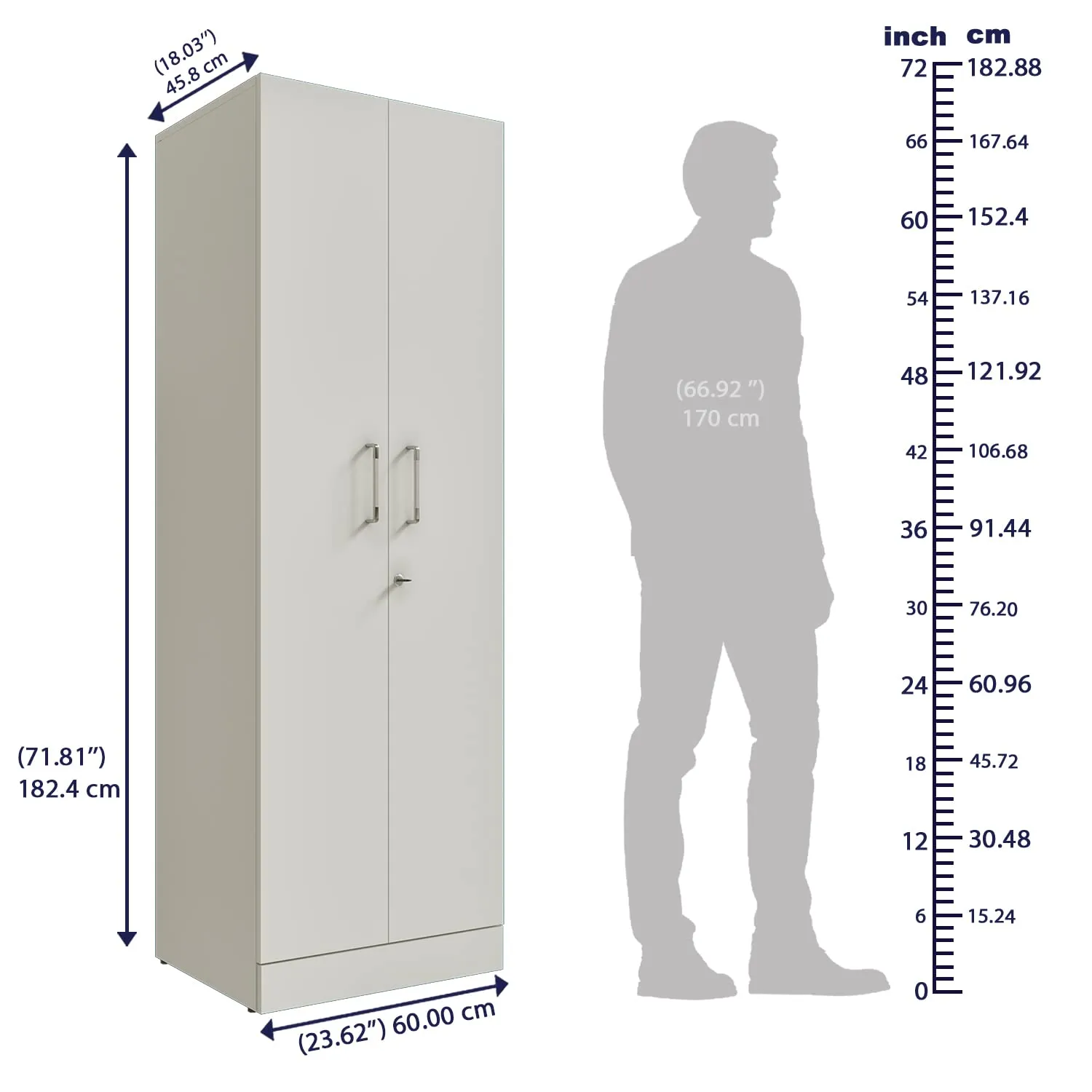 Wakefit Wardrobe | 1 Year Warranty | Cupboard, Wooden Almirah for Clothes, Wardrobe Wooden, Twill 2 Door without Mirror, No Drawer & No Hanging Space, 18MM Panels, with Assembly (Frosty White)