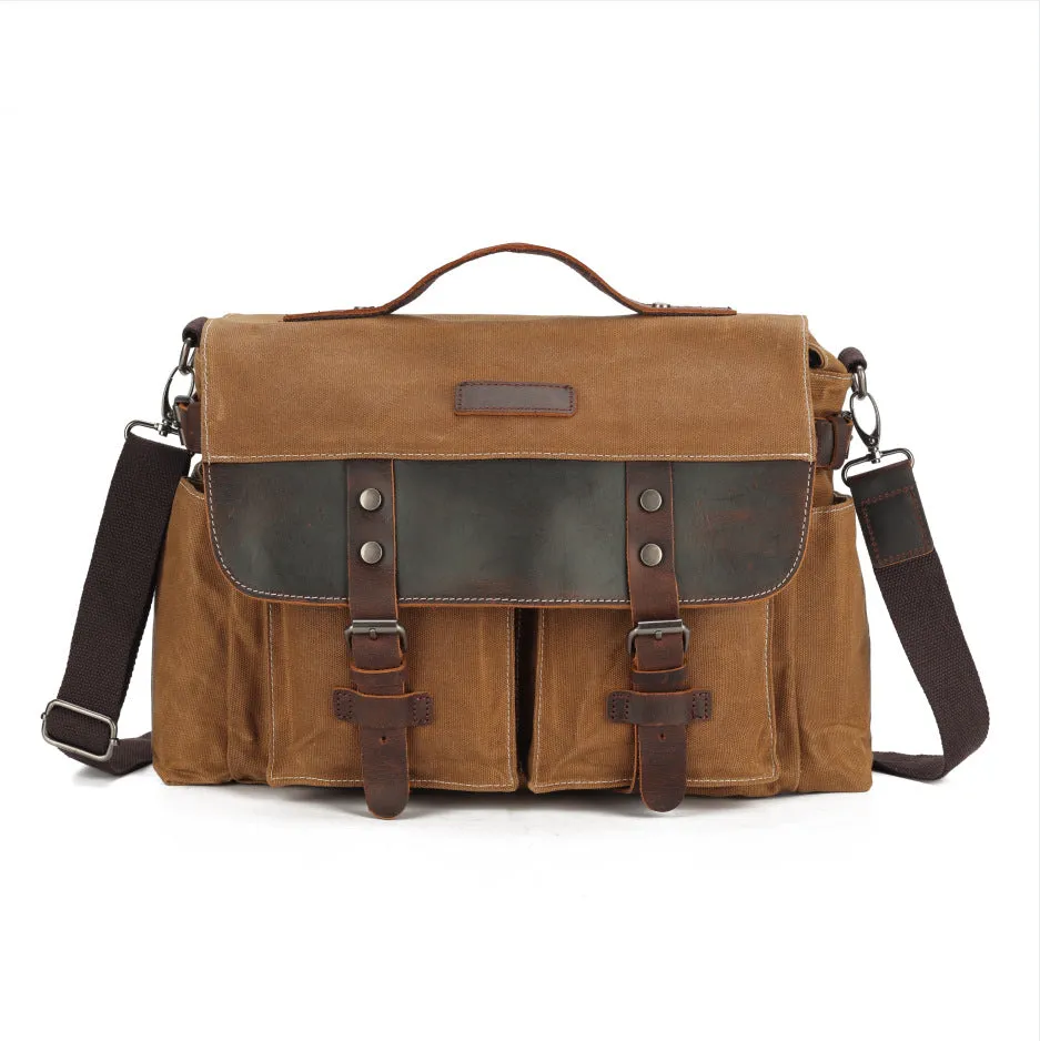 Waxed Canvas Satchel Bag for Men
