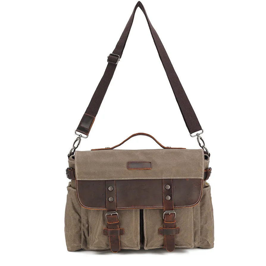 Waxed Canvas Satchel Bag for Men