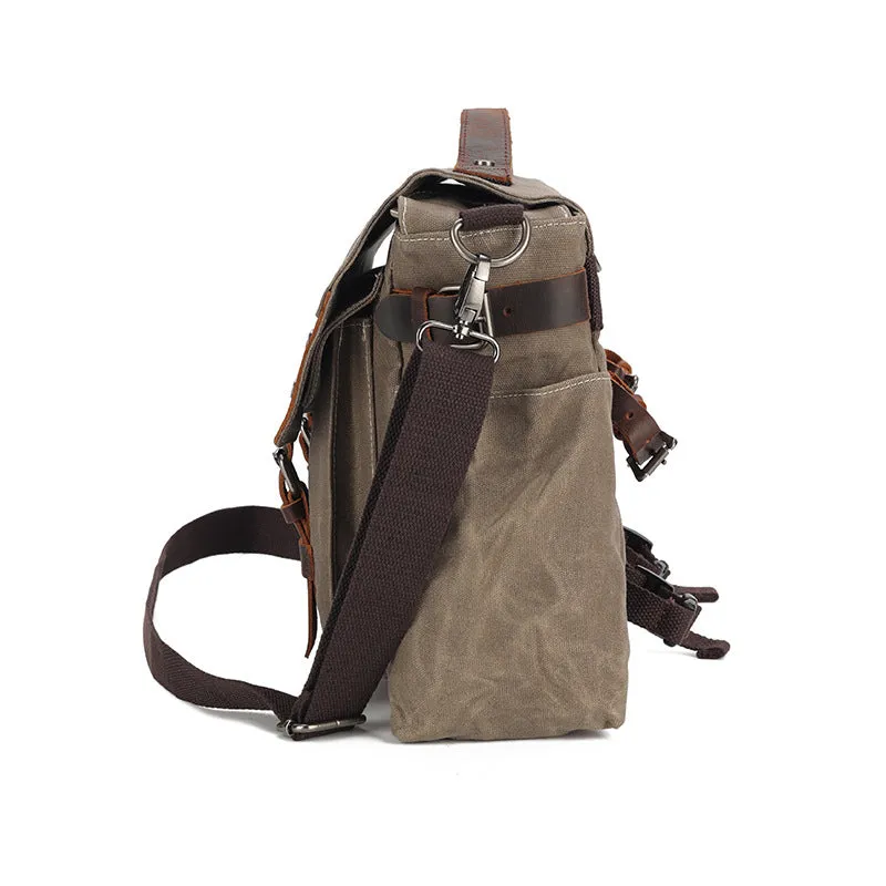 Waxed Canvas Satchel Bag for Men