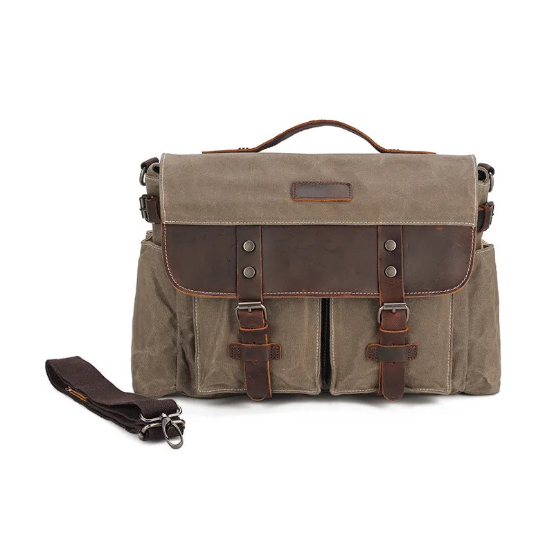 Waxed Canvas Satchel Bag for Men