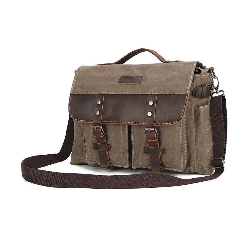 Waxed Canvas Satchel Bag for Men