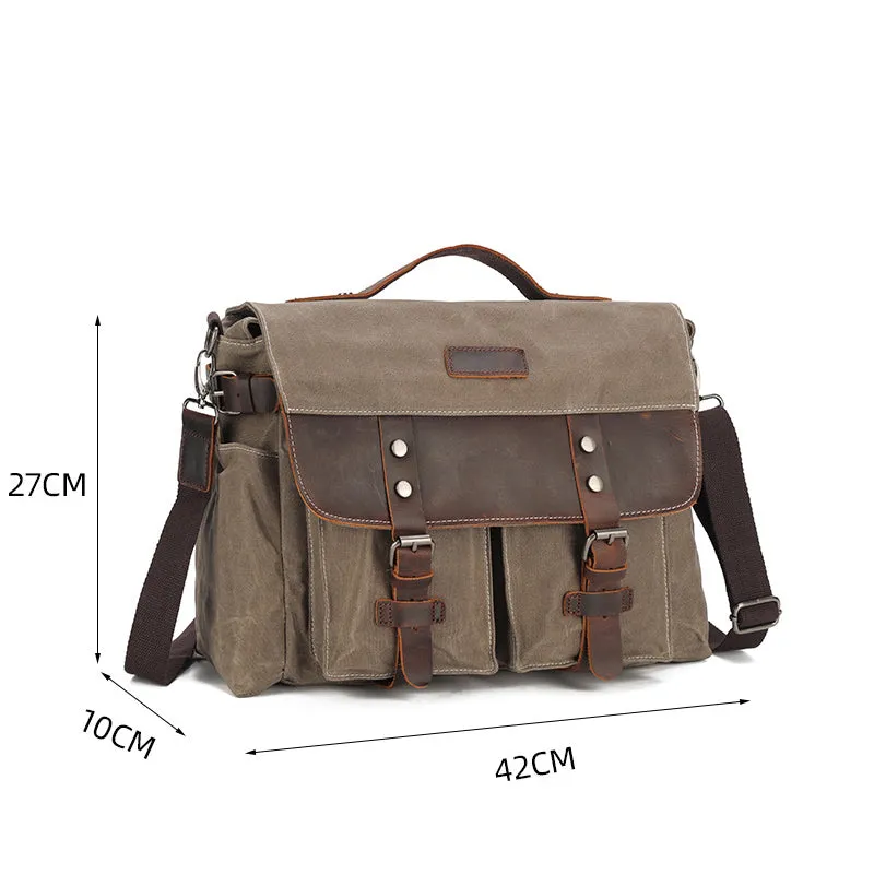 Waxed Canvas Satchel Bag for Men