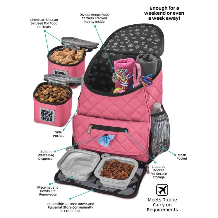 Weekender Backpack ~ Pink (All Size Dogs)